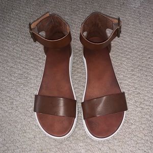 Brown platform sandals
